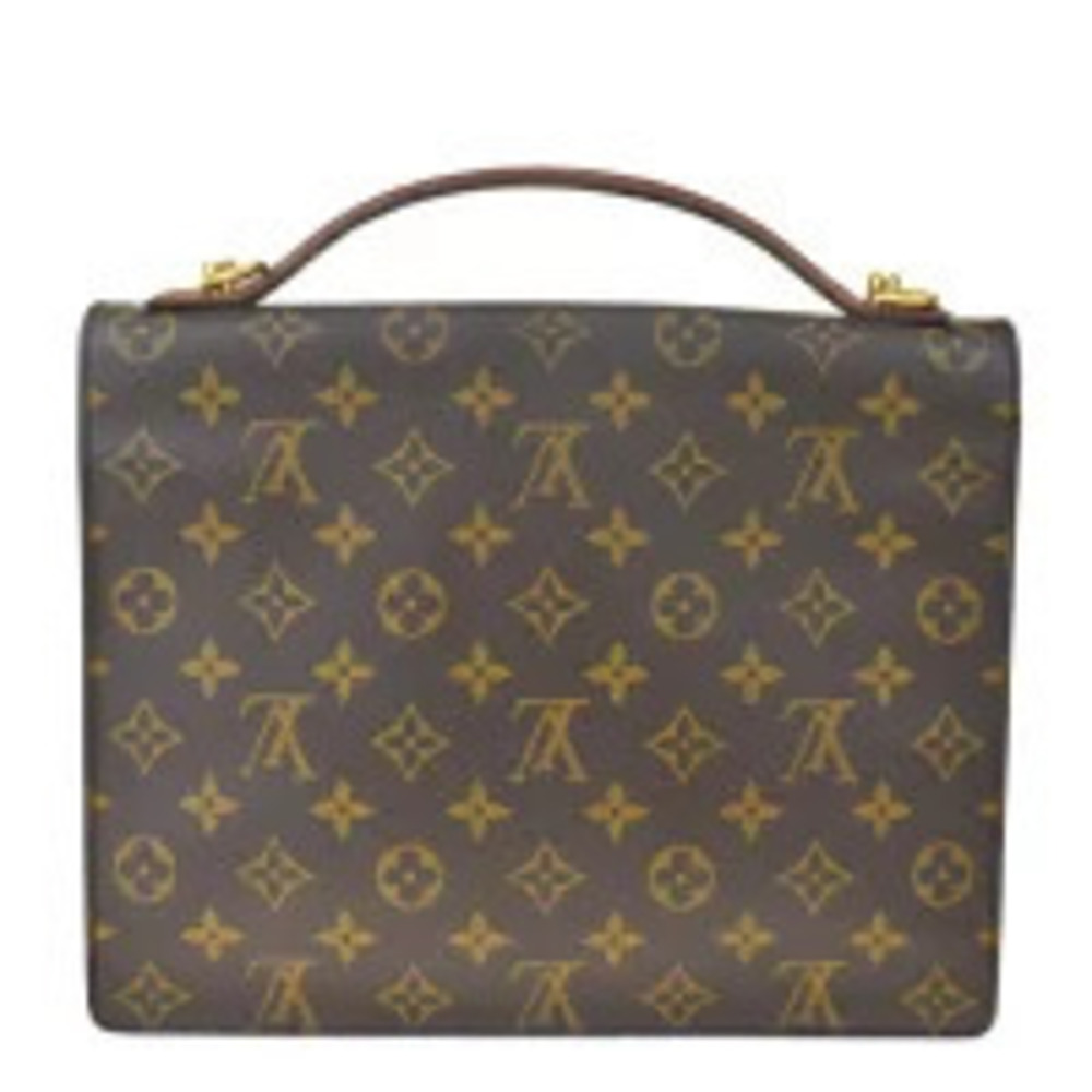 Louis Vuitton Monceau Top Handle Bag Monogram Leather Brown - Picture 3 of 9